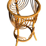 1960s rattan flower holder from France