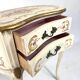 Curved bedside table painted with floral shabby decor – Louis XV style