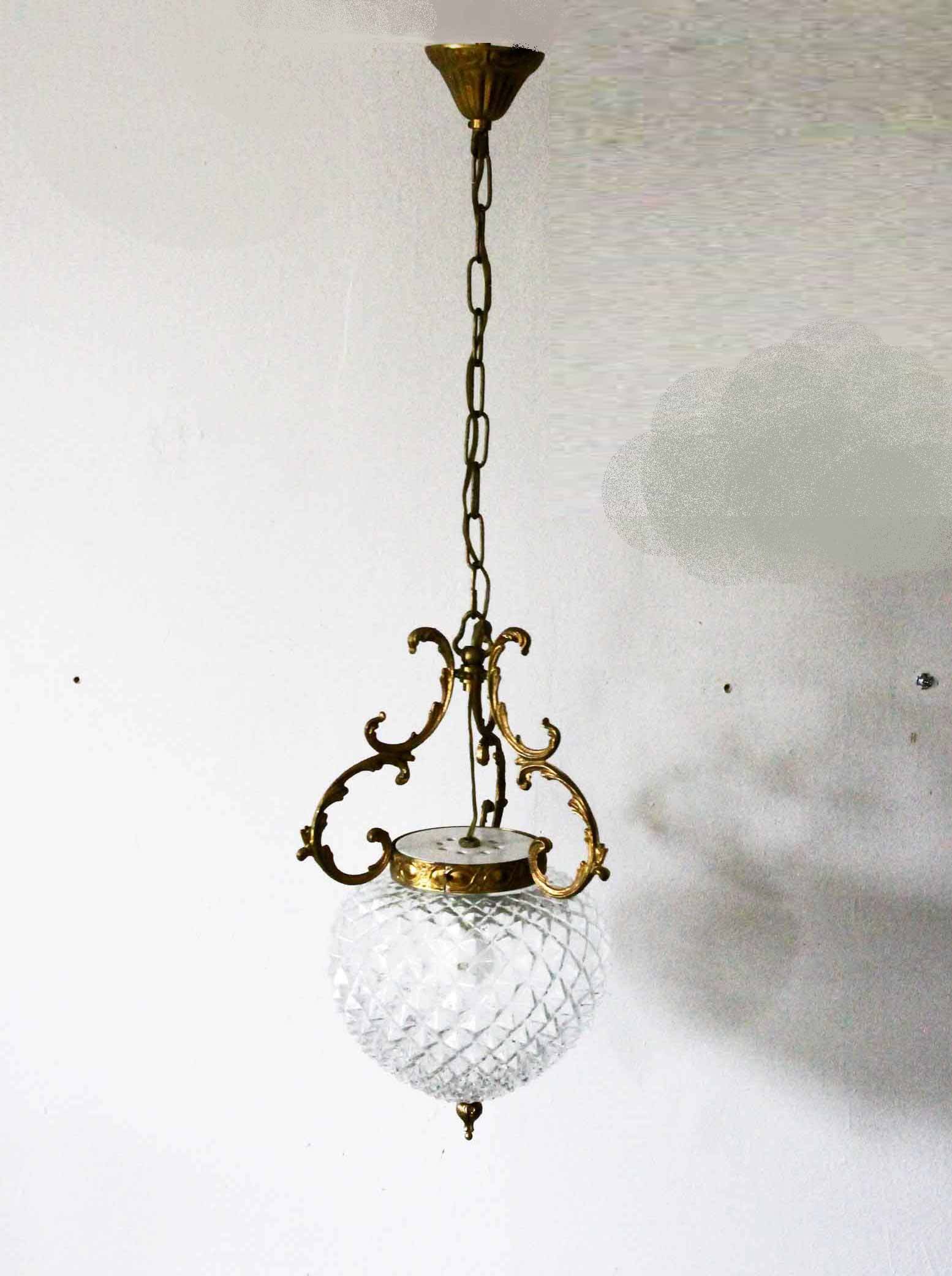Chiseled glass chandelier
