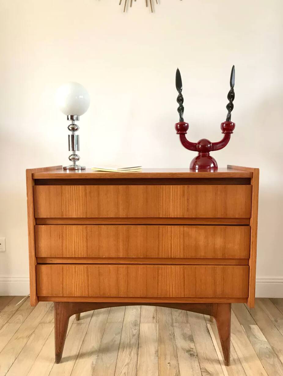 Scandinavian teak dressing table chest of drawers, Danish design, 1960s