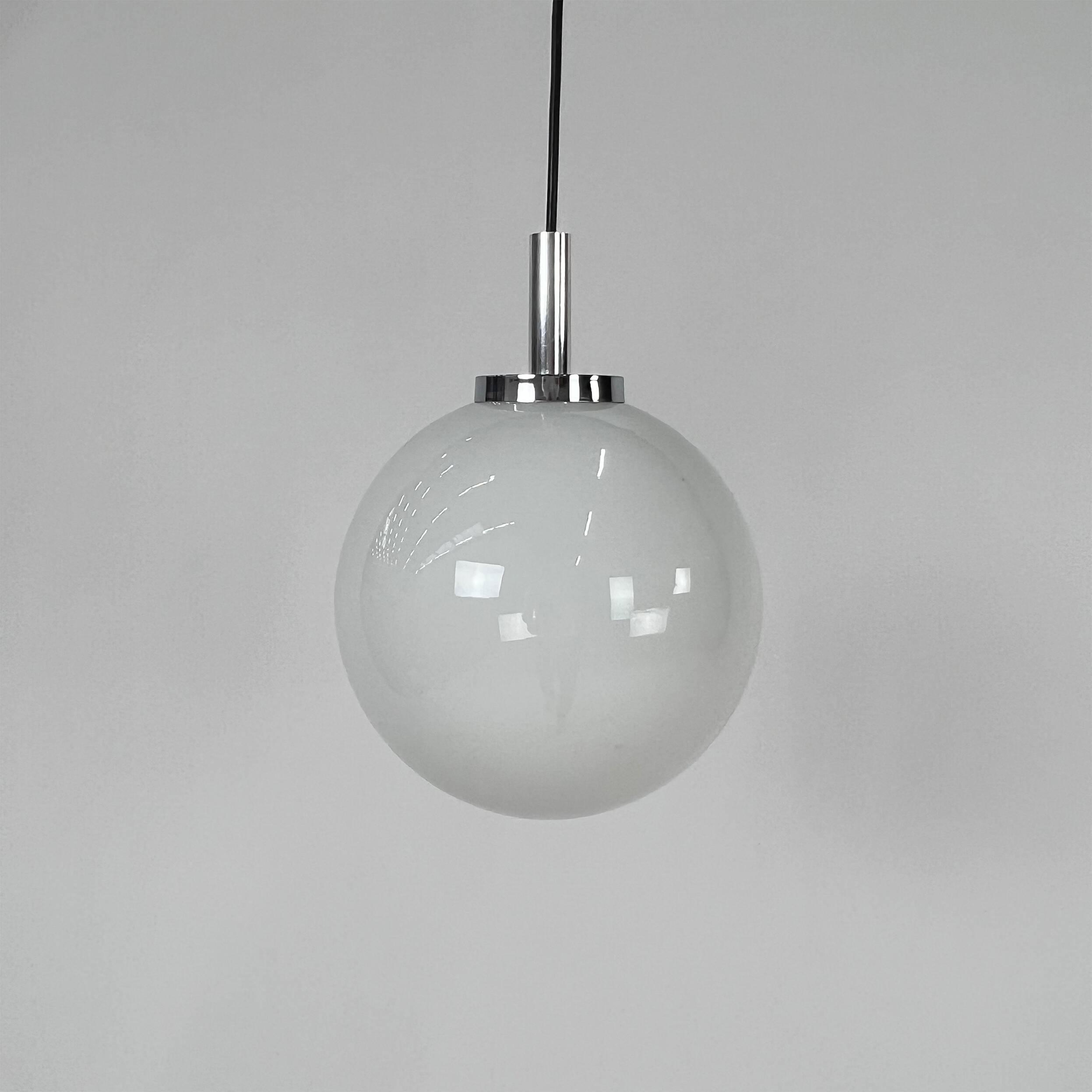 Set of 2 Mid Century Hanging Bol Lamps by Glashutte Limburg, 1970s