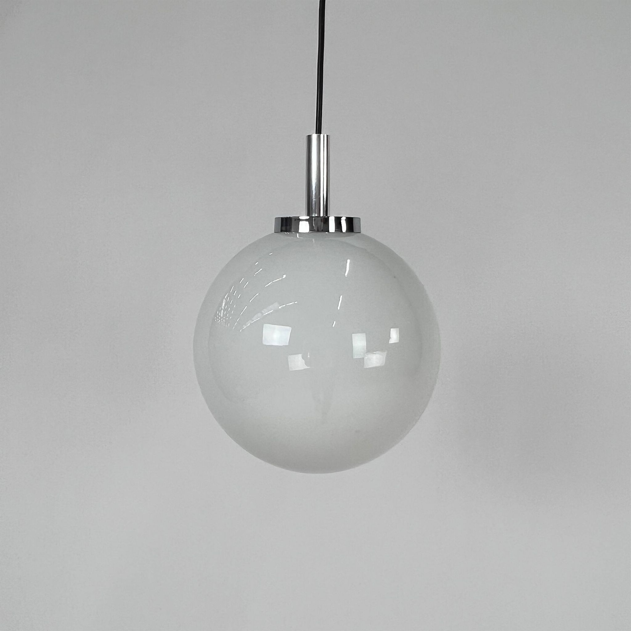 Set of 2 Mid Century Hanging Bol Lamps by Glashutte Limburg, 1970s