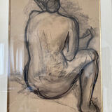 Framed charcoal drawing by Janie Michels