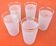 1960s 5 orangeade glasses "Grappe d'or" Frosted white glass