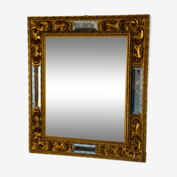 1950s classic gold leaf wall mirror 59x69cm