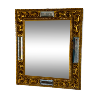 1950s classic gold leaf wall mirror 59x69cm
