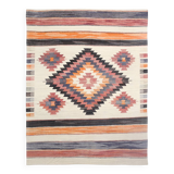 10X13 Soft Colors Rare Large Area Vintage Wool Kilim Rug, 300x389 Cm