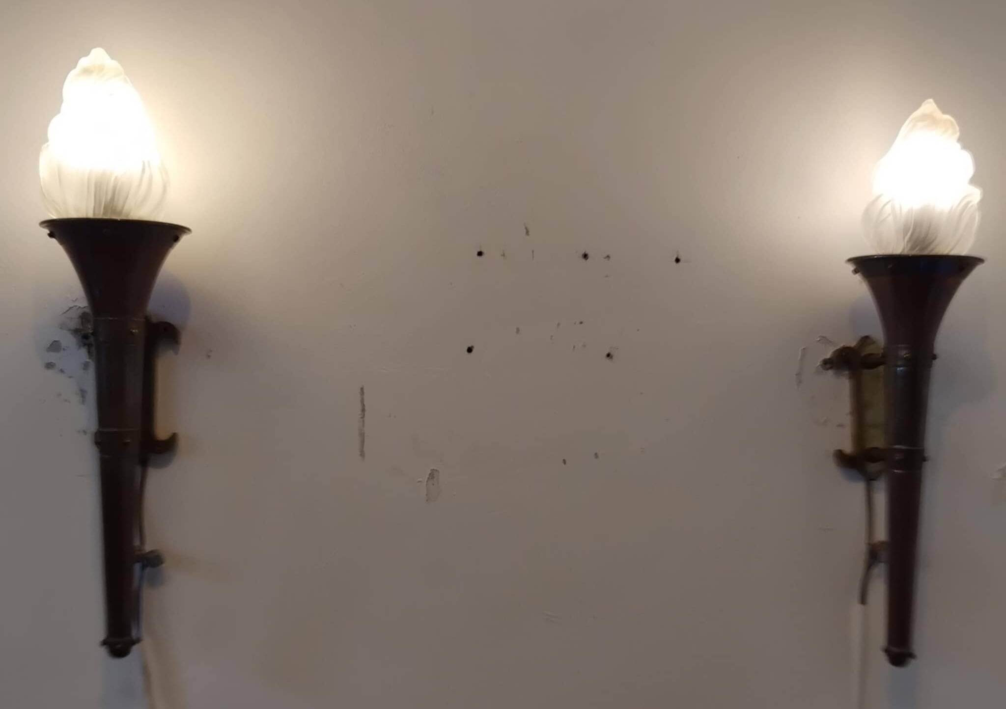 Pair of Flambeaux wall lights from the 50s/60s