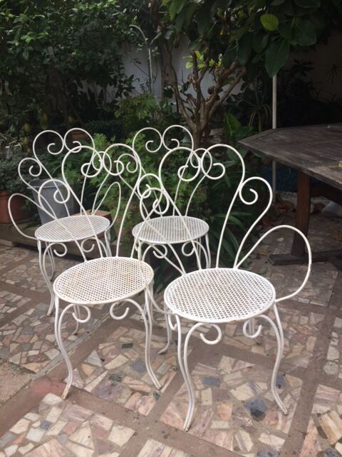 2 armchairs & 2 chairs, wrought iron1950