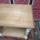 Console in oak painted cream white, natural wood trays
