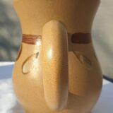 Sandstone pitcher decorated hand Nadège de Sarreguemines 1970