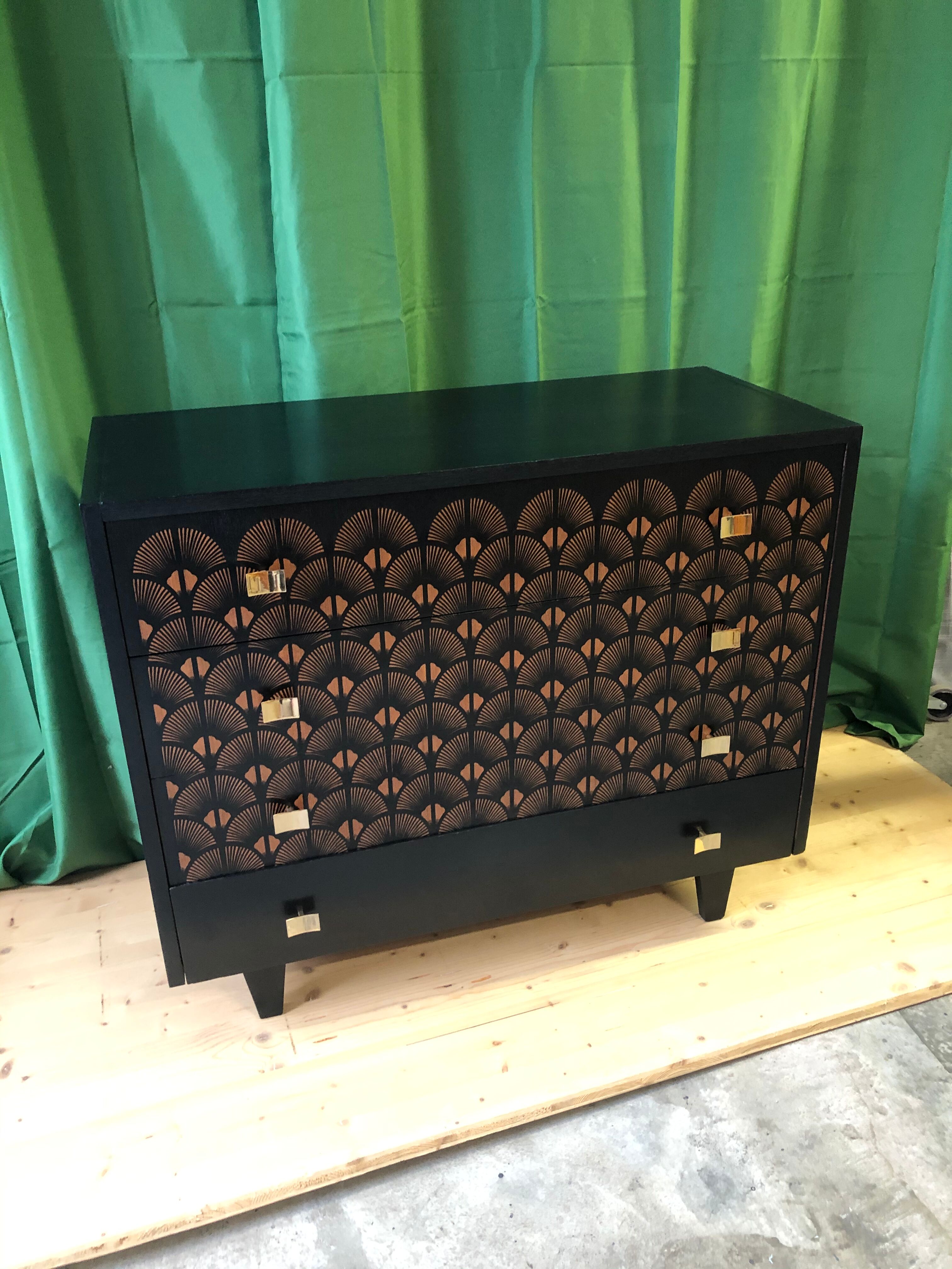 Commode vintage Seigaiha