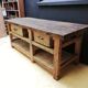 Large solid wooden carpenter's workbench
