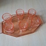 Suite of 6 pink glasses