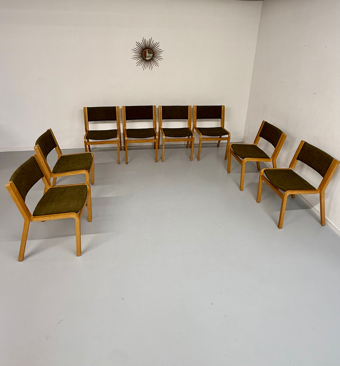 Set of 8 Thygesen and Sorensen / Magnus Olesen designer chairs from the 70s
