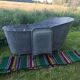 Ancienne baignoire en zinc pour le jardin.