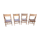 4 folding teak chairs