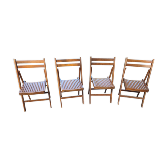 4 folding teak chairs