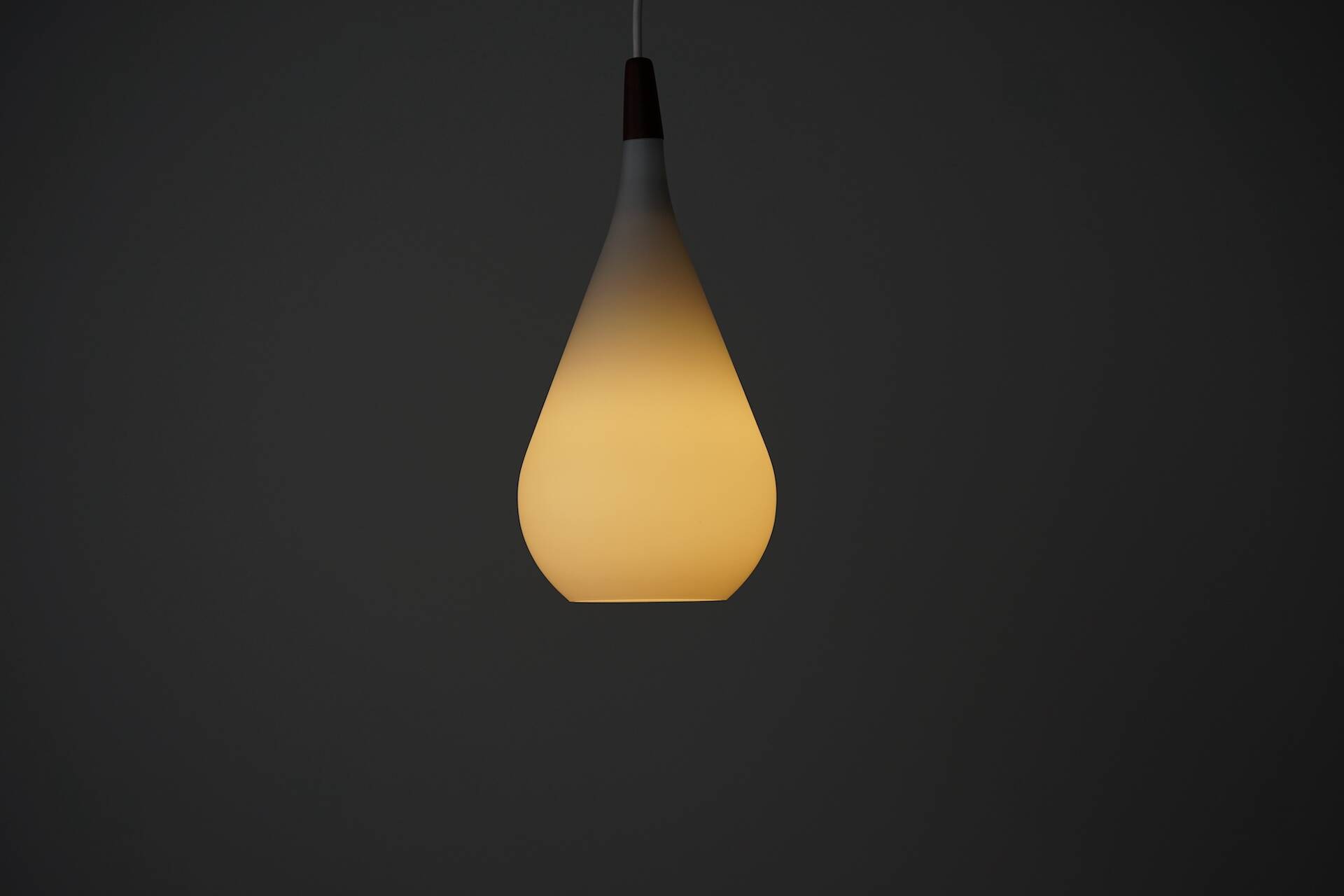 Danish DROP Lamp in Opal Glass and Teak