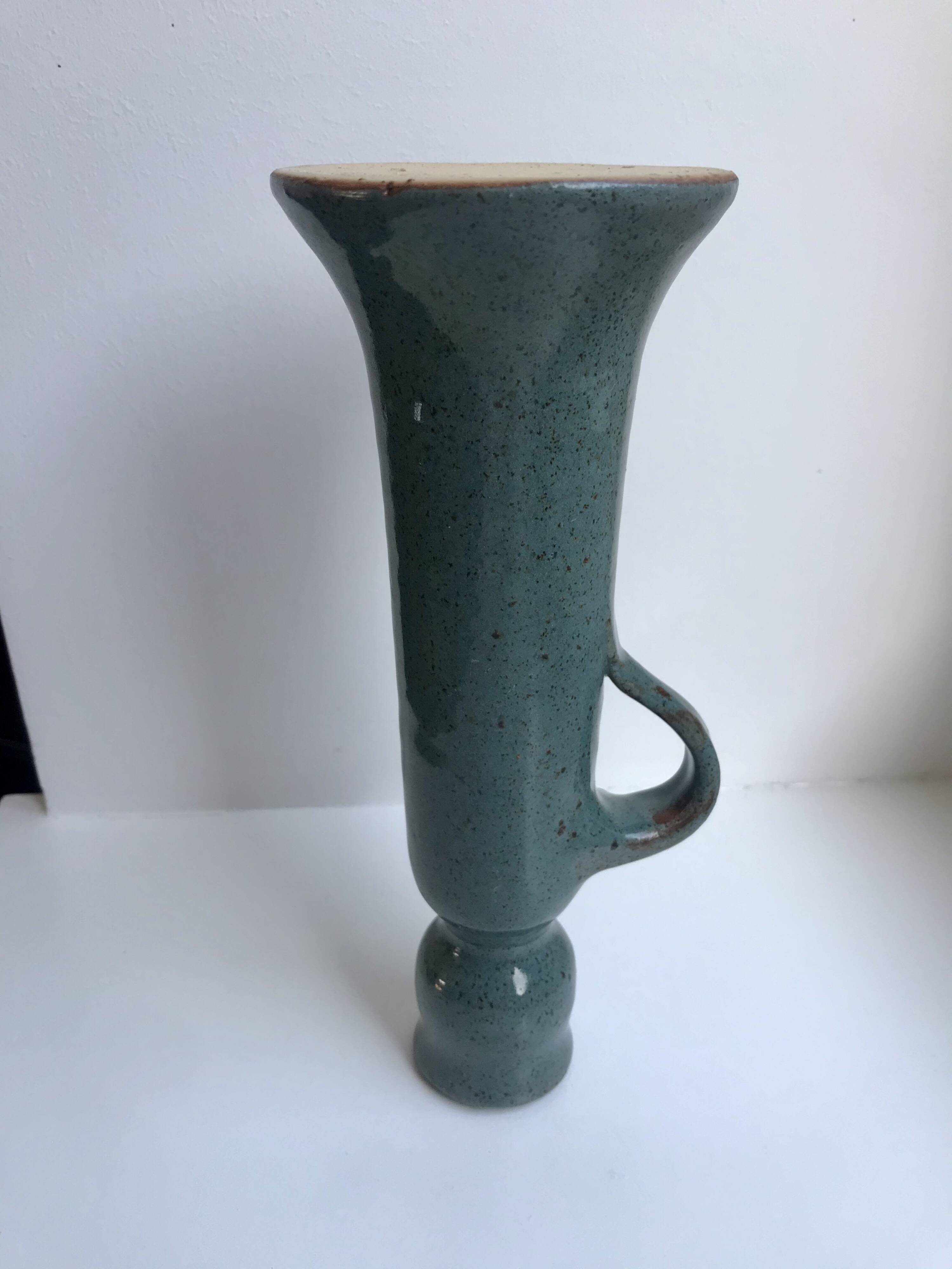 Vintage blue sandstone candle holder