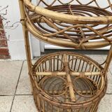 Vintage rattan bar server