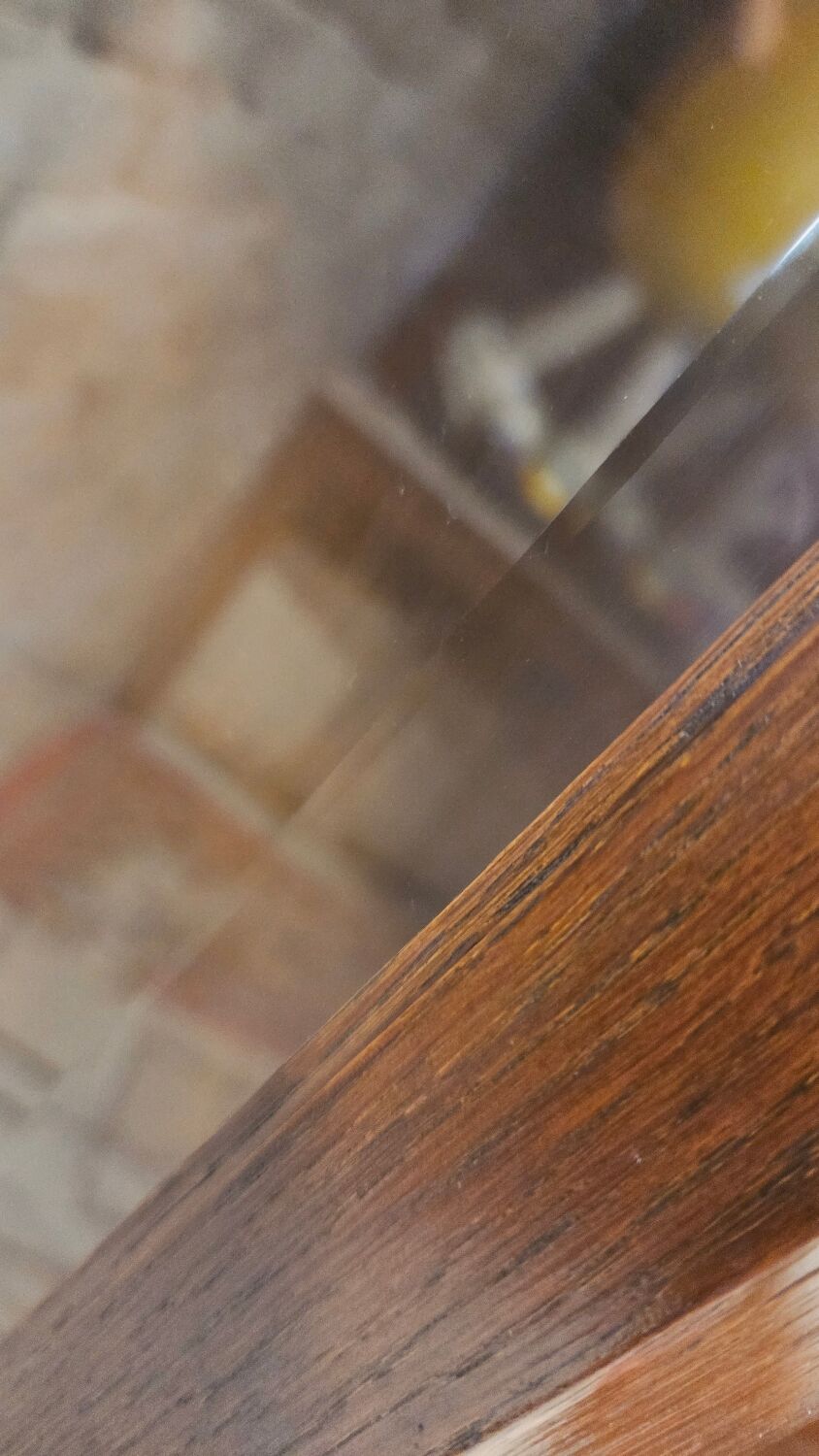 Vintage two-body display cabinet in oak from the 1950s.