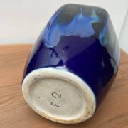 Art Deco vase flamed stoneware blue camaieu