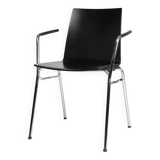 Mid-century modern black design chair in with armrests, Belgium