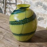 Vase en verre soufflé bicolore 70'