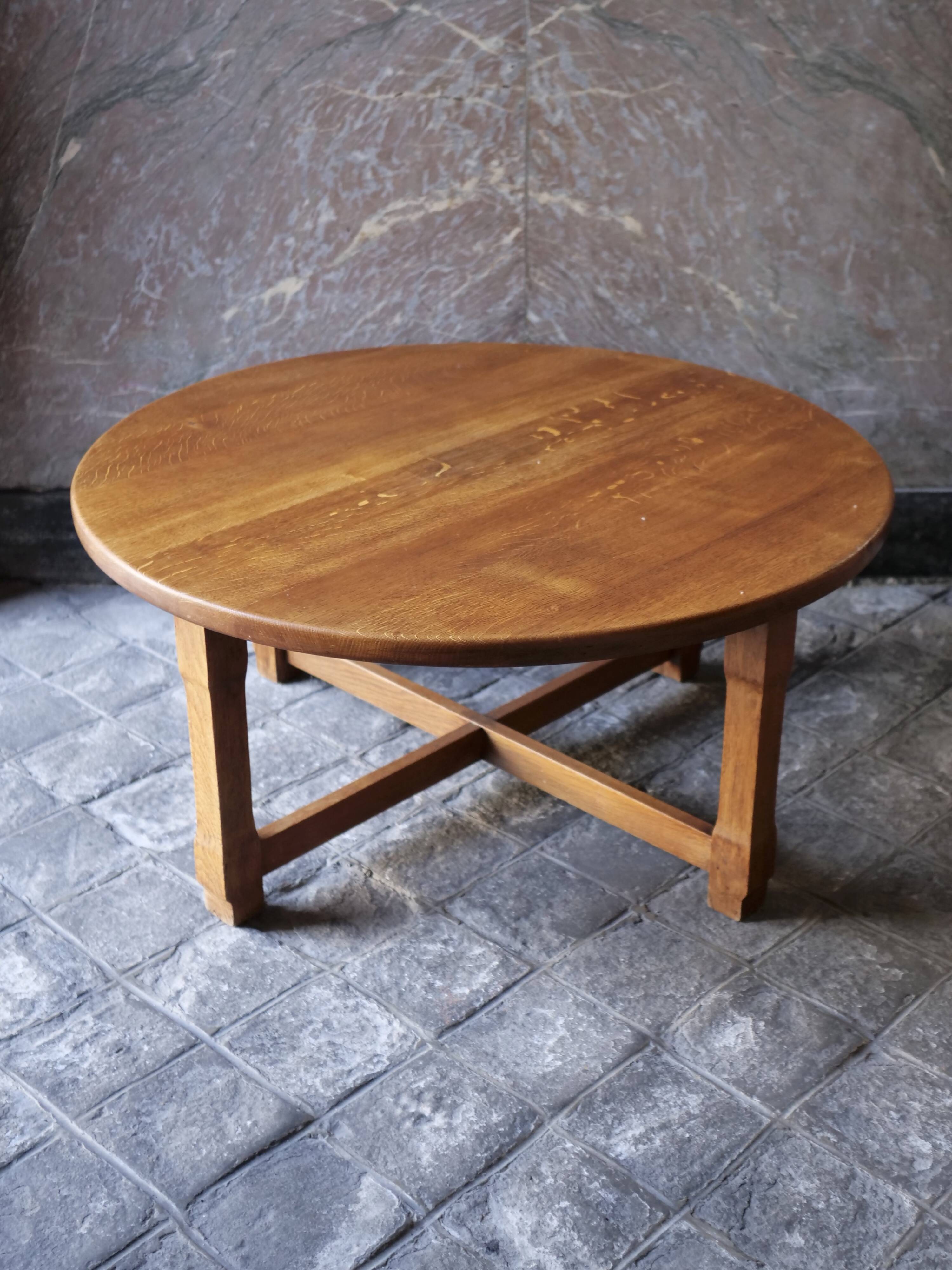 round coffee table in solid wood brutalist design bohemian decor