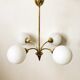 Glass and brass chandelier 50s/60s