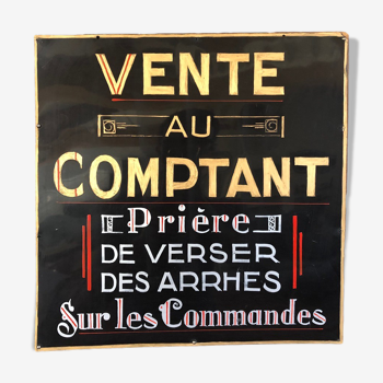 Affichette vente au comptant