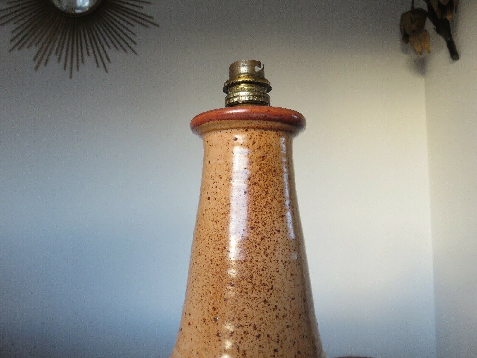 Ceramic lamp foot signed double lighting 50 60 years