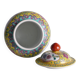 Jar en porcelaine Famille Rose chinoise avec couvercle, décoration florale sur fond jaune
