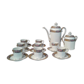 Fine porcelain coffee service art deco 21 pieces Limoges