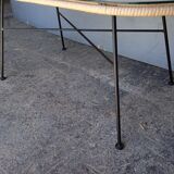 Vintage rattan and metal design coffee table