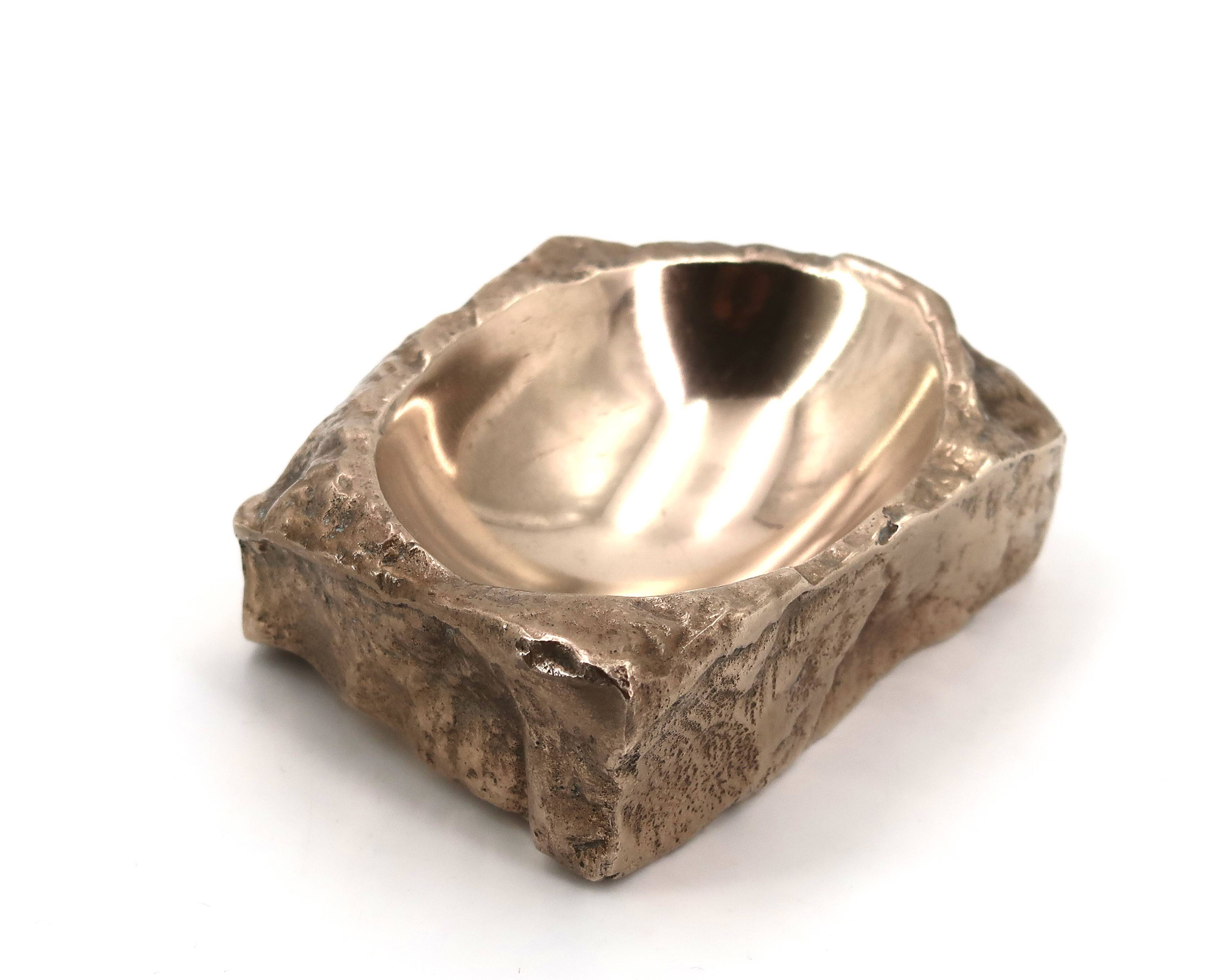 Bronze pocket tray or ashtray by Monique Gerber, 1970s.