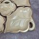 Vintage aperitif service 5 leaf bowls – Poët Laval art ceramics – gilding
