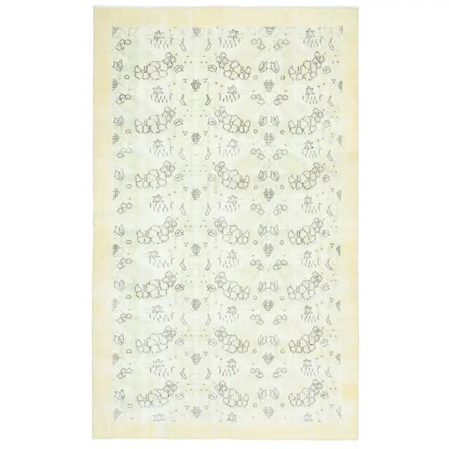 1970s Vintage Turkish Oushak Handmade Wool Cotton Beige Area Rug 170x280