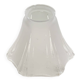Globe tulipe en verre transparent et blanc, en forme de corolle de fleurs, vintage 1950