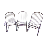 Chaises en acier chromé