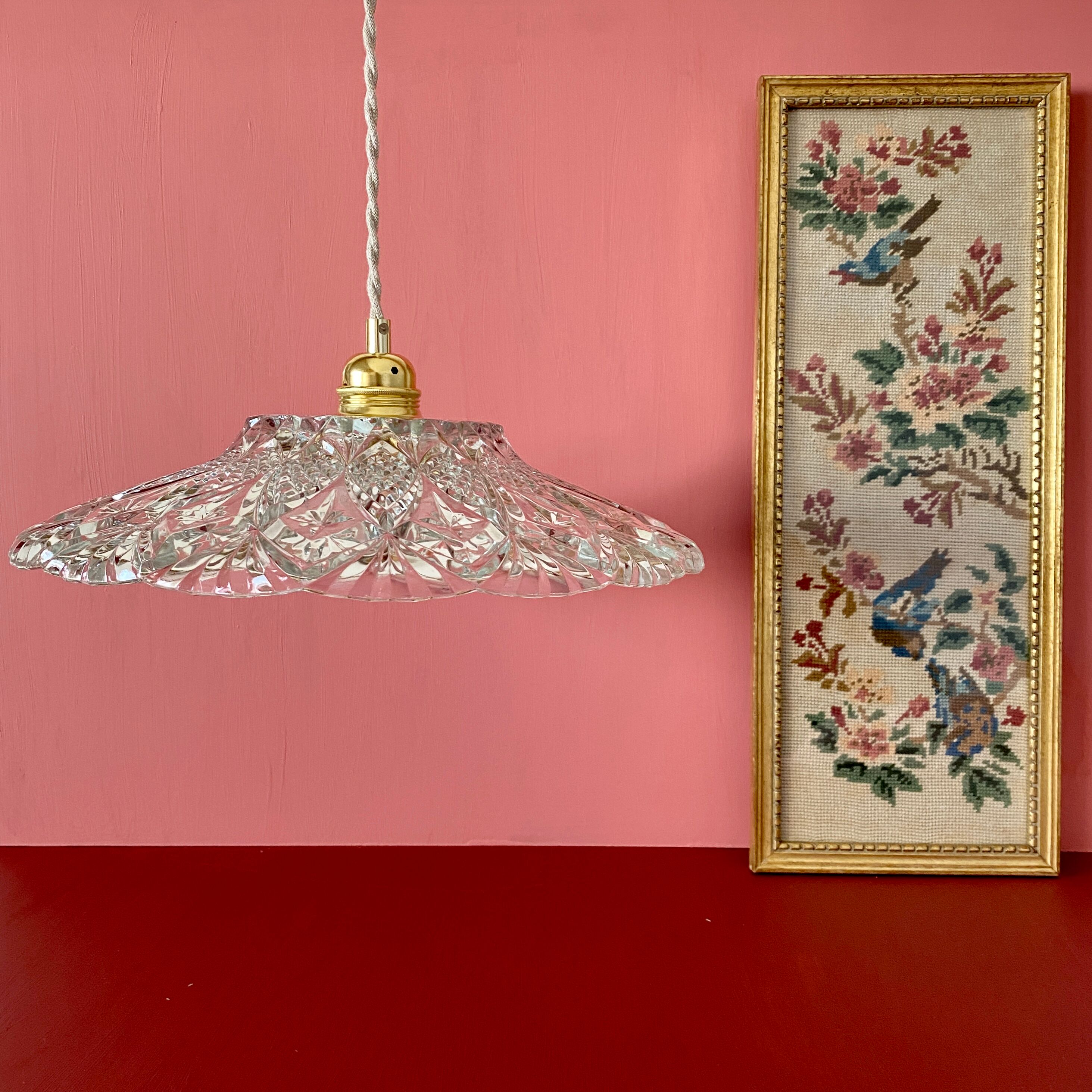 Vintage glass lampshade pendant lamp