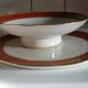 Plate and limoges porcelain dish with orange and gold trim