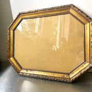 Antique Octagonal brass metal frame 30 cm  x 23 cm