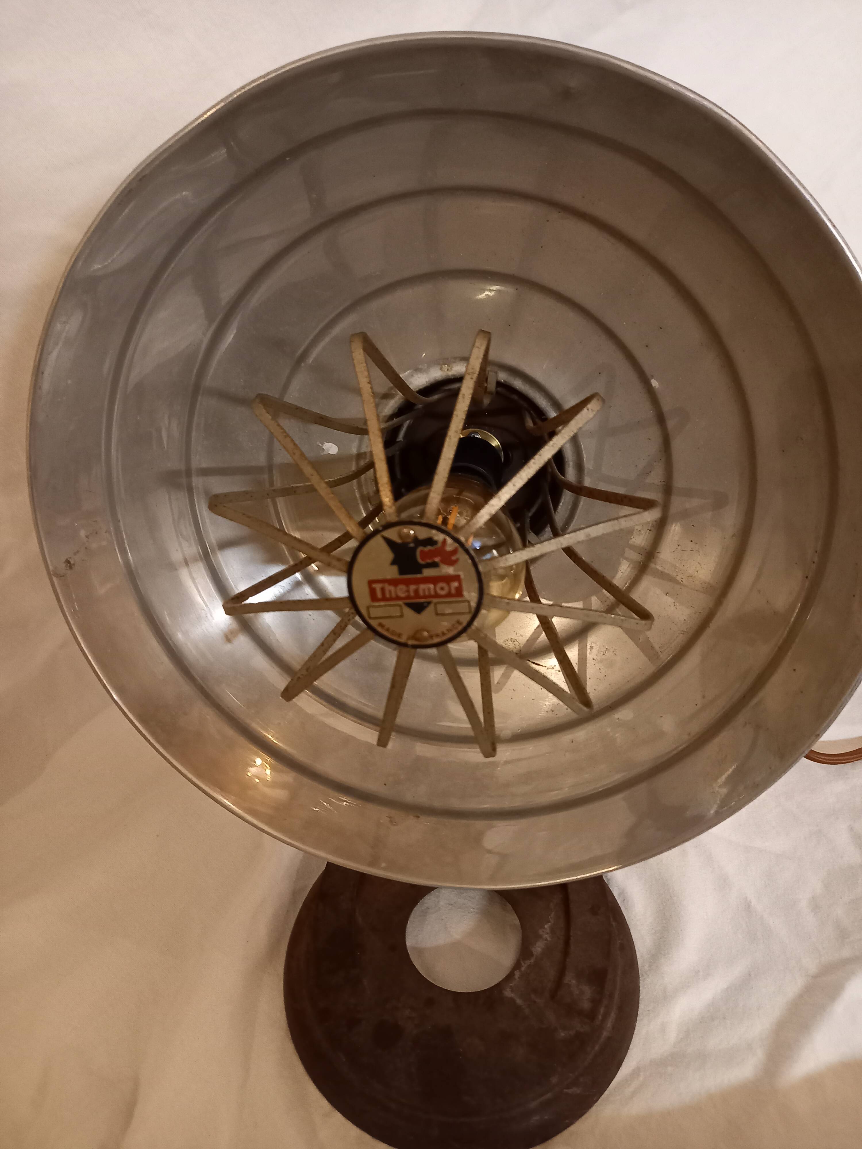 Industrial lamp, Thermor heater, 1950s, fully equipped.