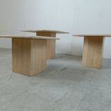 Vintage travertine nesting tables or side tables, 1970s