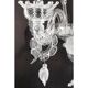 Venetian White and Transparent Floral Murano Glass Wall Sconce
