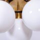 Mid-Century Chandelier in Brass and Opaline Glass, Czech, 1960s