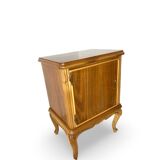 Tables de chevet italiennes en placage de noyer du milieu du siècle, années 1960.