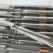 12 silver-plated dessert knives Ravinet D'enfert model Filet Contours